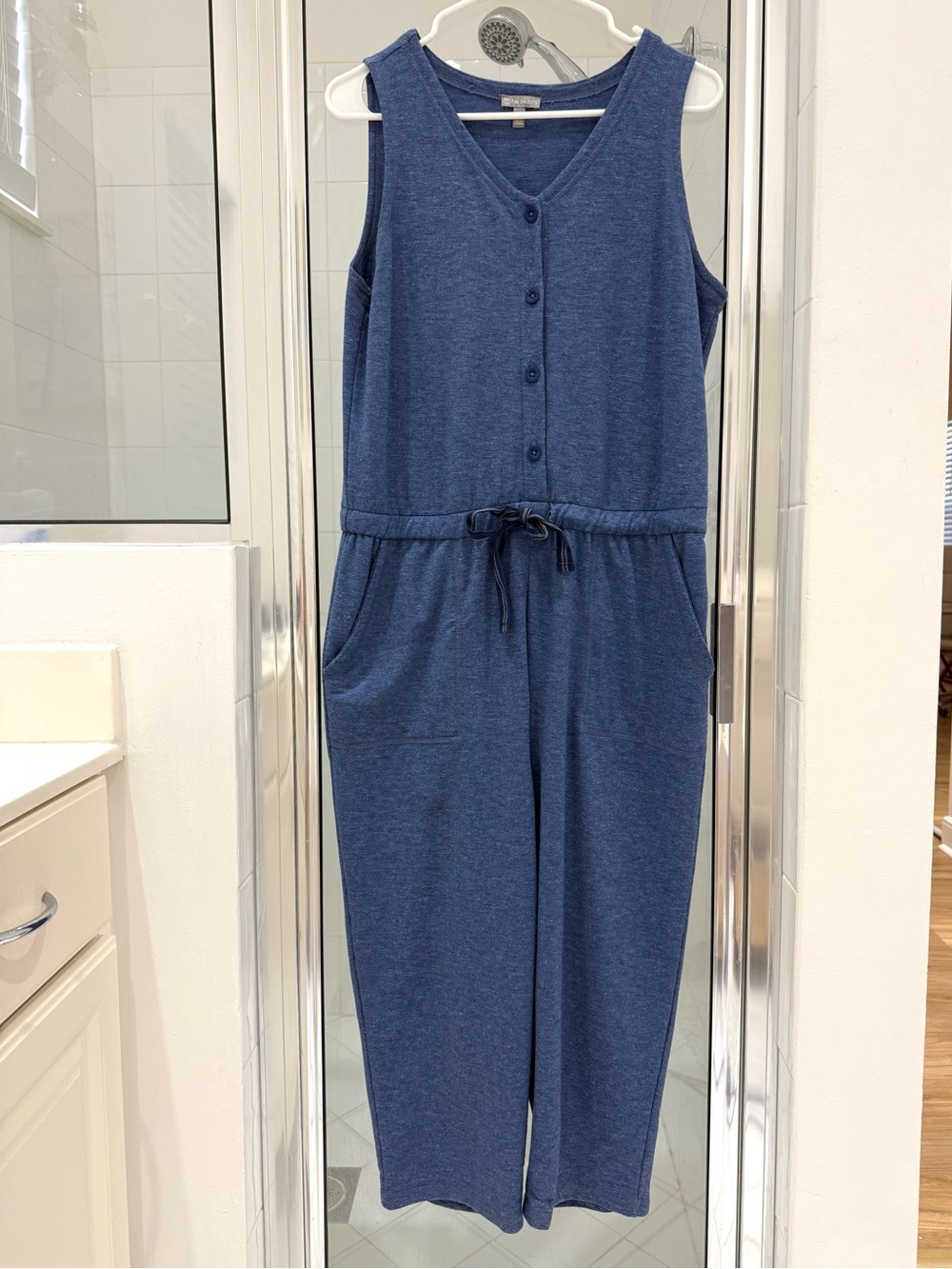 Talbots sleeveless blue jumpsuit size Medium